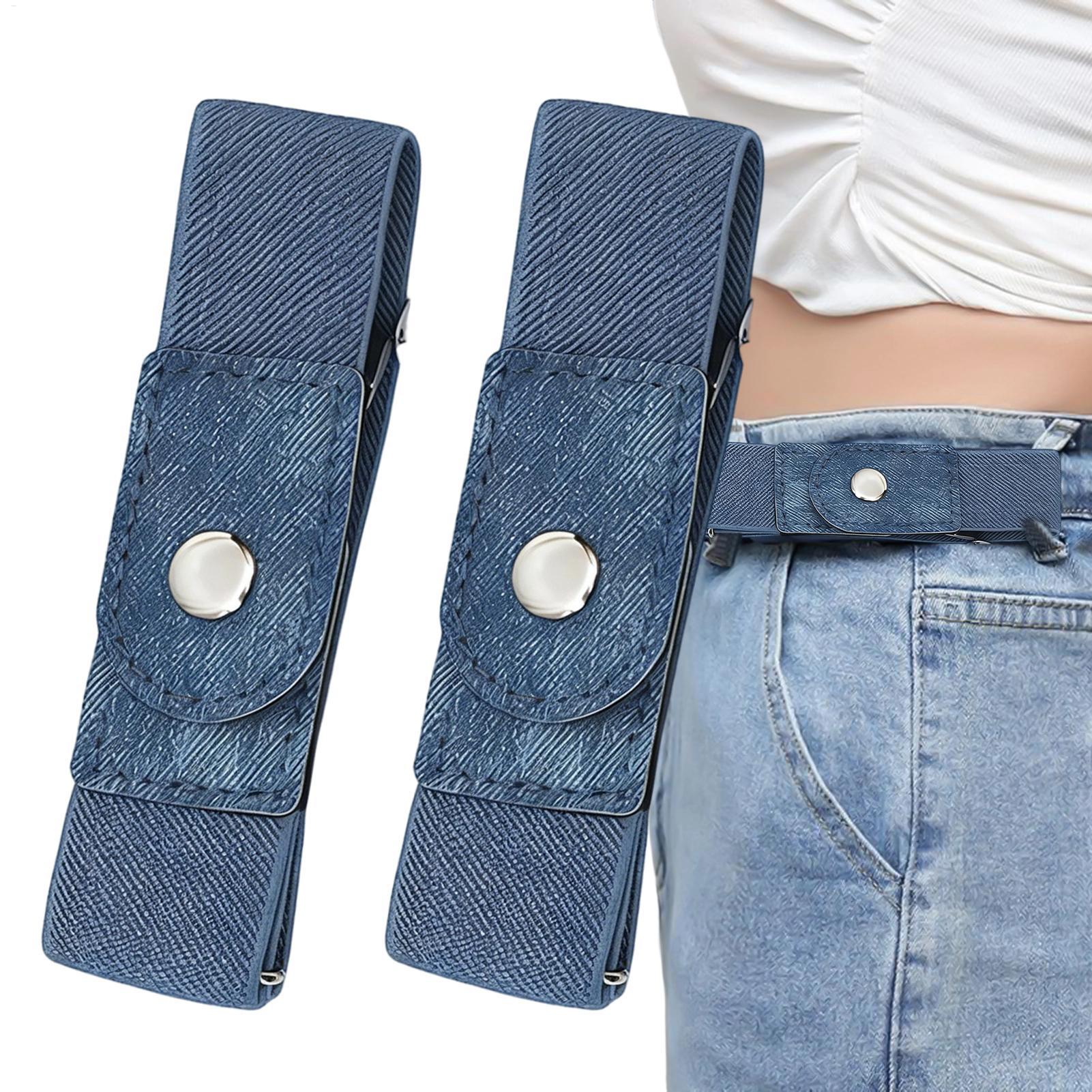 Men'S Formal Wear Belt - เข็มขัดแบบไม่มีหัวเข็มขัด 1 คู่ สำหรับผู้หญิงและผู้ชาย สายยางยืดปรับได้ เหมาะสำหรับใส่ทำงานลำลอง