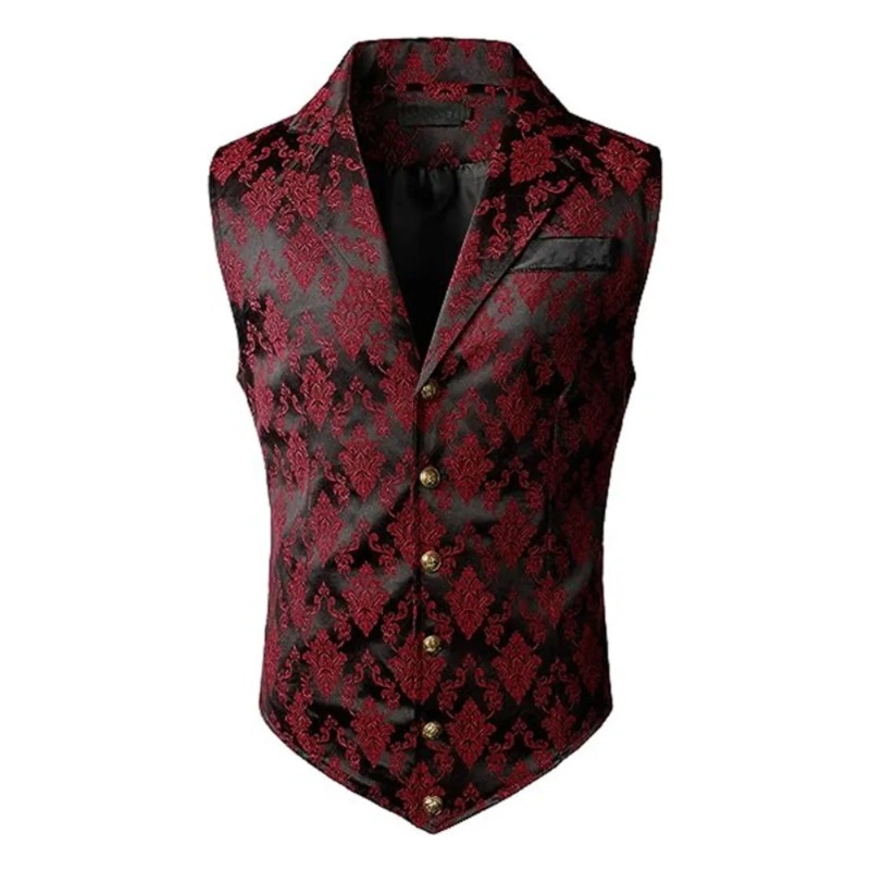 Men'S Formal Wear Waistcoat - เสื้อกั๊กทรงสลิมฟิตสไตล์อังกฤษสำหรับผู้ชาย สีดำ แฟชั่นลำลองทันสมัย