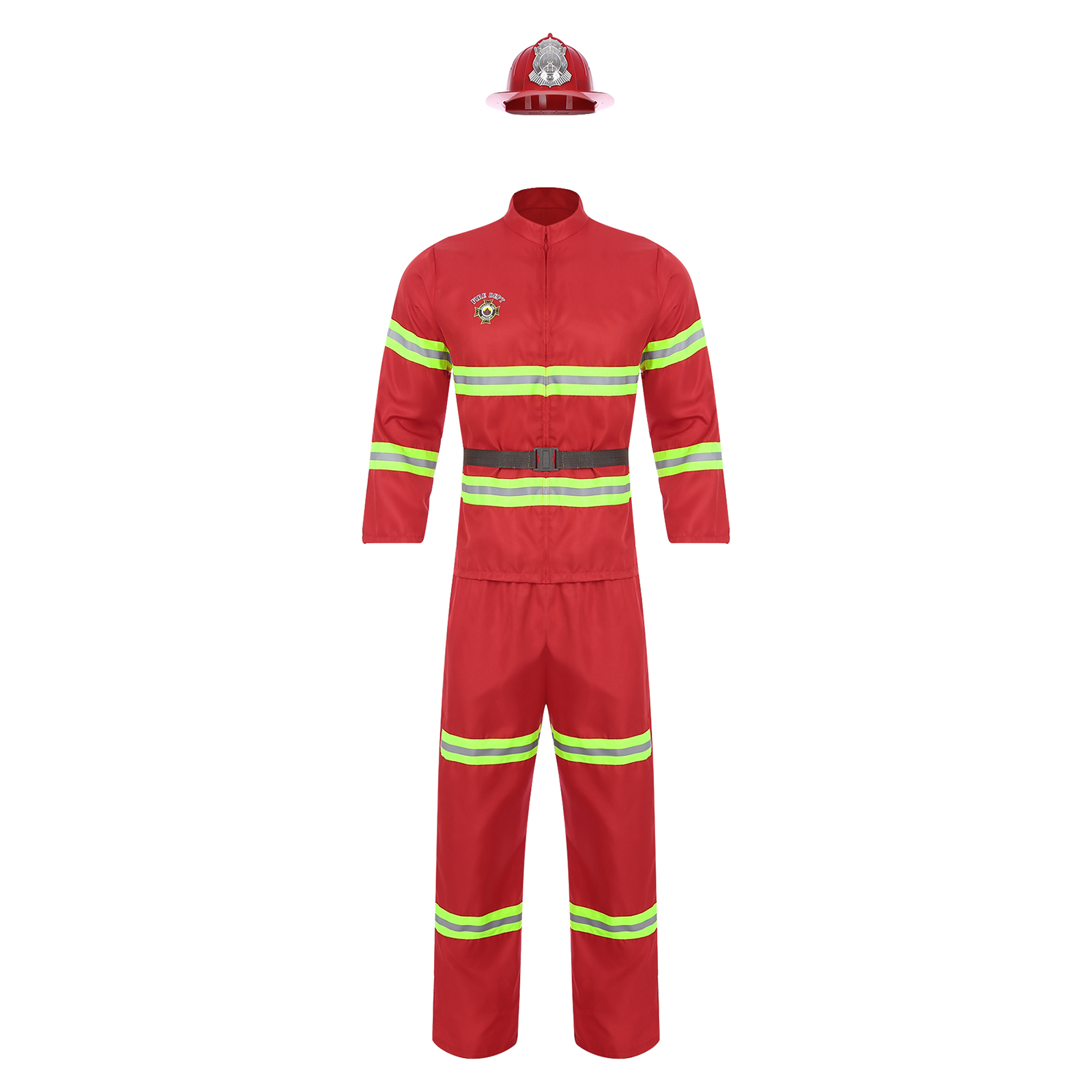 Men'S Formal Wear Belt - ผู้ใหญ่ผู้ชายนักผจญเพลิงคอสเพลย์เครื่องแต่งกายชุด Fireman Fire Captain ชุดเข็มขัดหมวกนิรภัยชุดเทศกาล Carnival