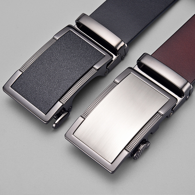 Men'S Formal Wear Belt - เข็มขัดธุรกิจสำหรับผู้ชาย แบรนด์ดัง เข็มขัดหนังแท้ หัวเข็มขัดโลหะอัตโนมัติ สายรัดเอว ทนทาน