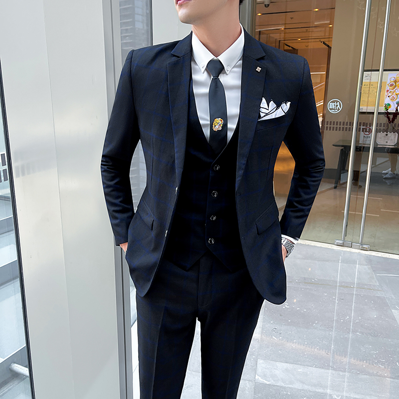 Men'S Formal Wear Waistcoat - ผู้ชาย 3 ชิ้นชุดสไตล์หล่อลายสก๊อตภาษาอังกฤษ All-Fit เสื้อแจ็คเก็ตเสื้อกั๊กกางเกง M-5XL