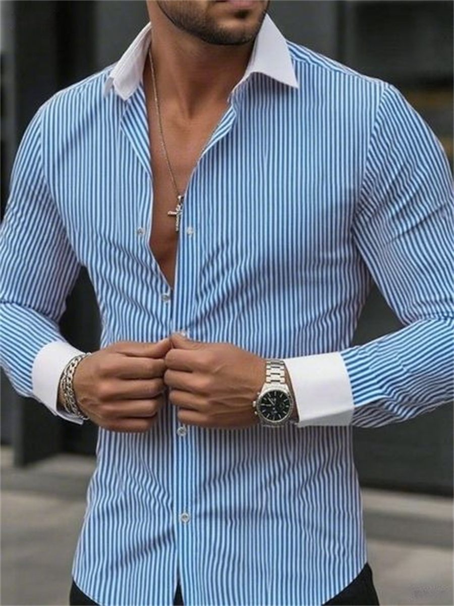 เสื้อเชิ้ตแขนยาวปกทางการลายทาง - Men Formal Wear Shop บทวิจารณ์และราคา