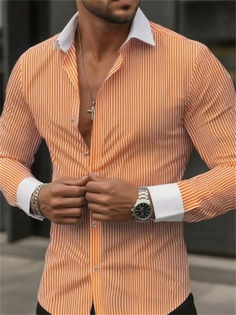 เสื้อเชิ้ตแขนยาวปกทางการลายทาง - Men Formal Wear Shop บทวิจารณ์และราคา