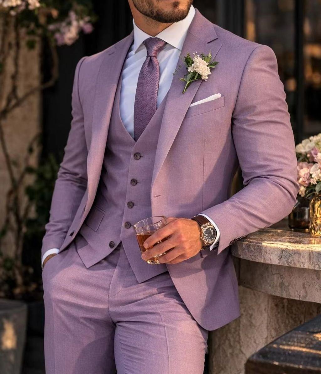 ชุดสูทผู้ชาย 3 ชิ้น สีม่วงลาเว - Men'S Formal Wear Waistcoat บทวิจารณ์และราคา