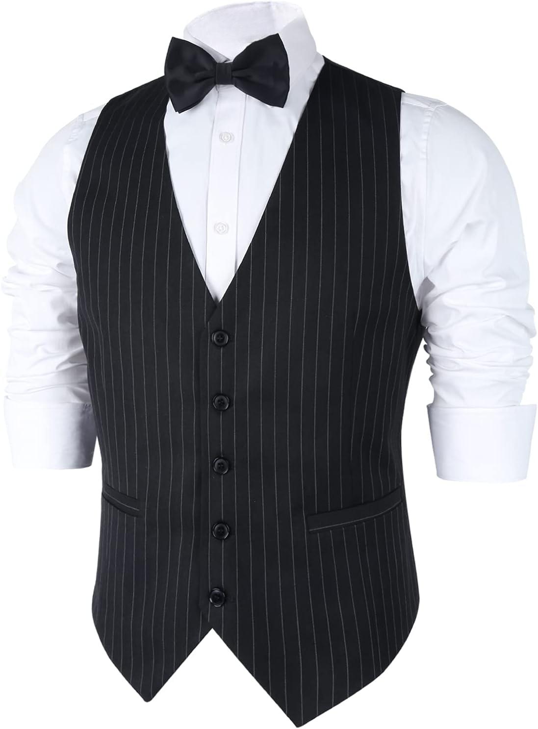 เสื้อกั๊กสูทธุรกิจลายทางสำหรับ - Men'S Formal Wear Waistcoat บทวิจารณ์และราคา
