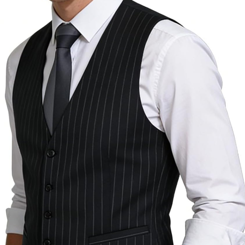 เสื้อกั๊กสูทธุรกิจลายทางสำหรับ - Men'S Formal Wear Waistcoat บทวิจารณ์และราคา