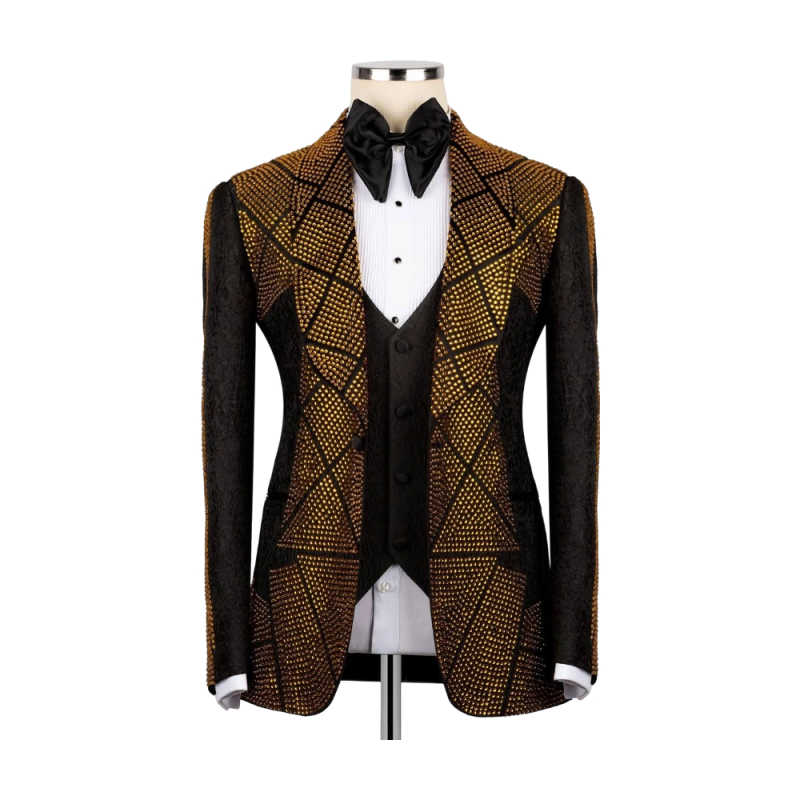 ชุดสูทผู้ชายประดับลูกปัดทองคำส - Men'S Formal Wear Attire บทวิจารณ์และราคา