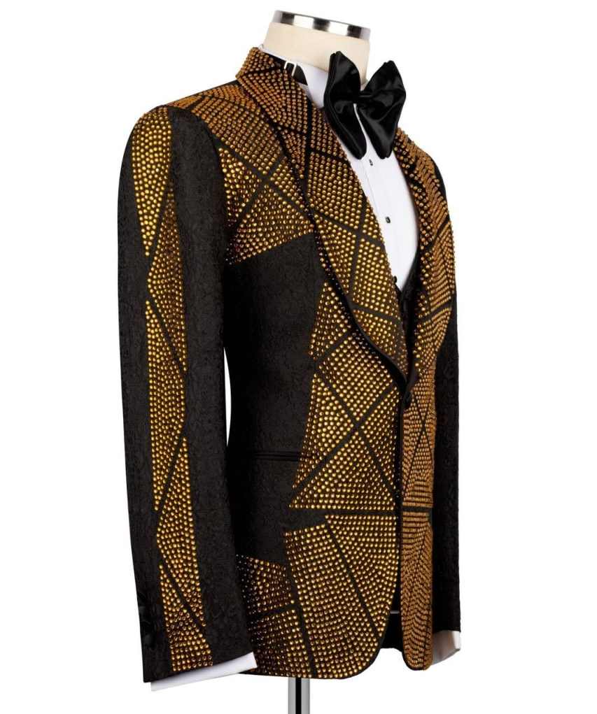 ชุดสูทผู้ชายประดับลูกปัดทองคำส - Men'S Formal Wear Attire บทวิจารณ์และราคา