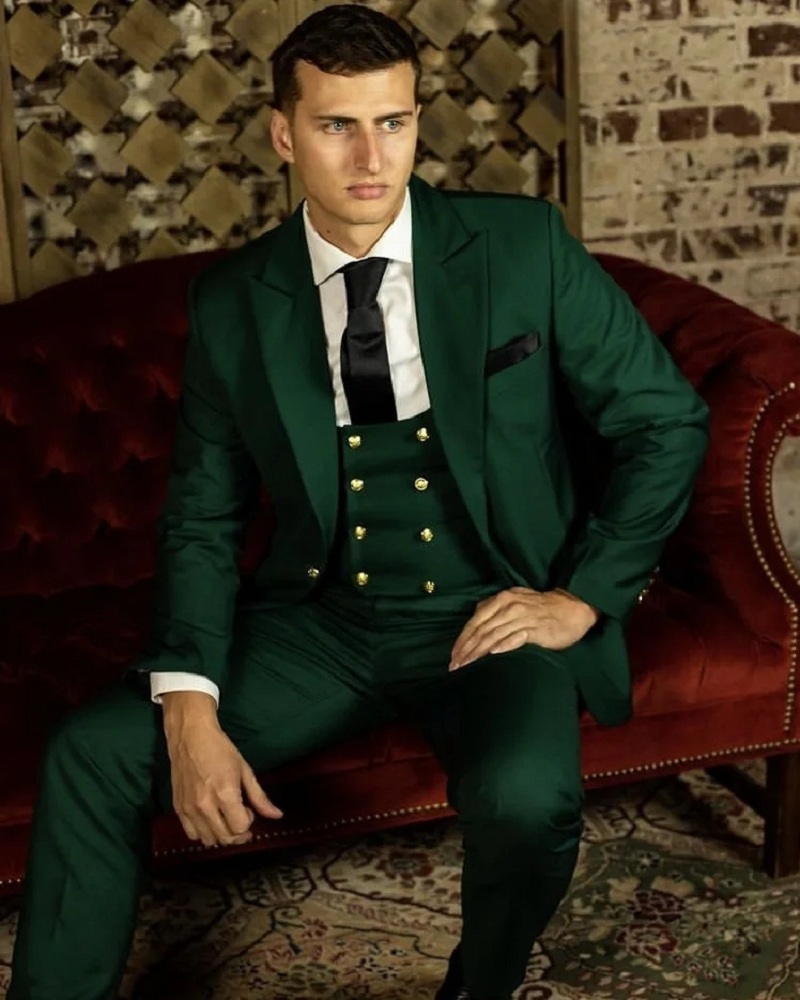 ชุดสูทผู้ชายสีเขียวคลาสสิก ชุด - Men Formal Wear Shop บทวิจารณ์และราคา