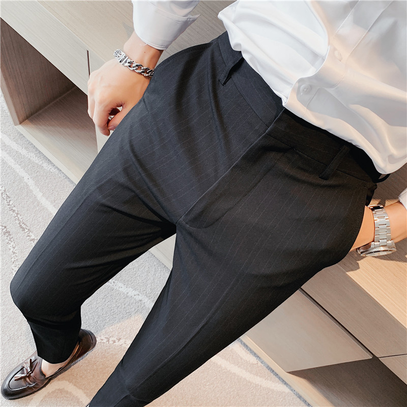กางเกงสูทลายทางแฟชั่นใหม่ ไซส์ - Men Formal Wear Shop บทวิจารณ์และราคา