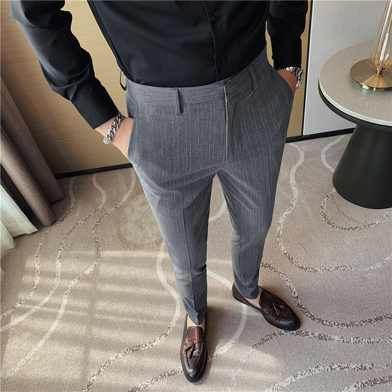 กางเกงสูทลายทางแฟชั่นใหม่ ไซส์ - Men Formal Wear Shop บทวิจารณ์และราคา
