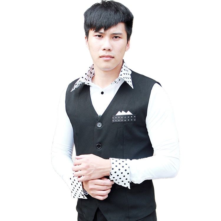 Man ประสิทธิภาพสีดําละตินแยกเส - Men'S Formal Wear Waistcoat บทวิจารณ์และราคา