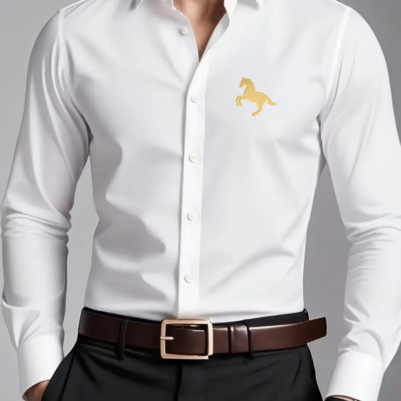 เสื้อเชิ้ตผู้ชายพิมพ์ลายโลโก้ม - Men Formal Wear Shop บทวิจารณ์และราคา