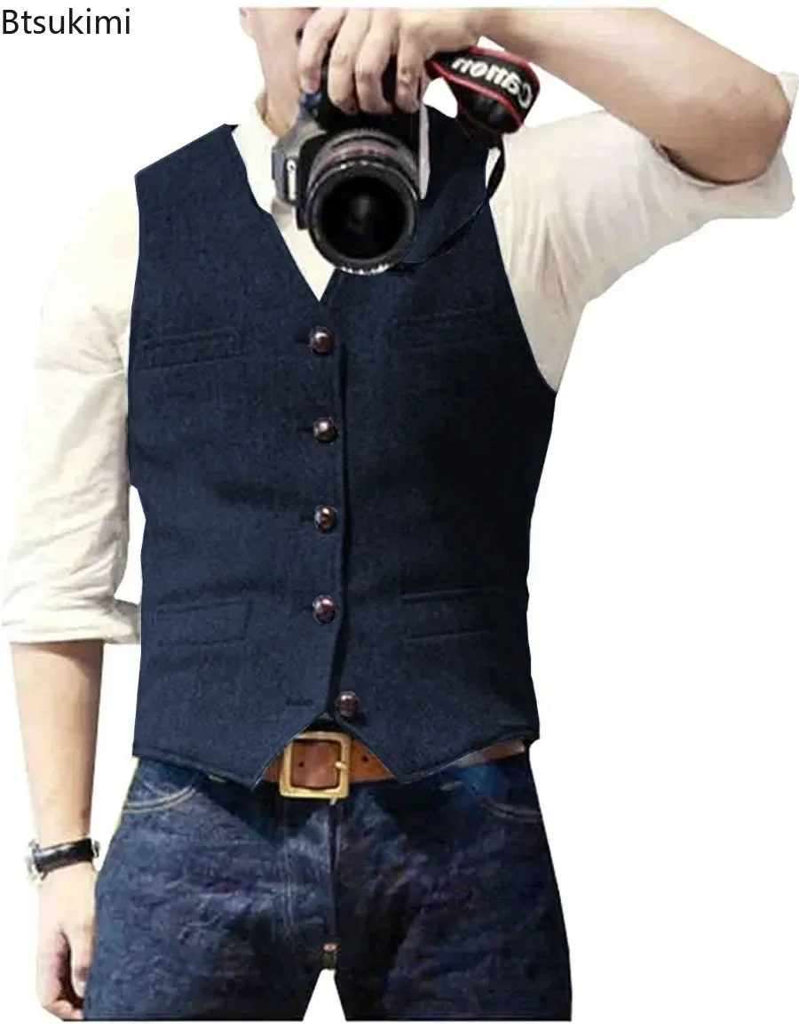 เสื้อกั๊กสูทผู้ชายสไตล์วินเทจ  - Men'S Formal Wear Waistcoat บทวิจารณ์และราคา