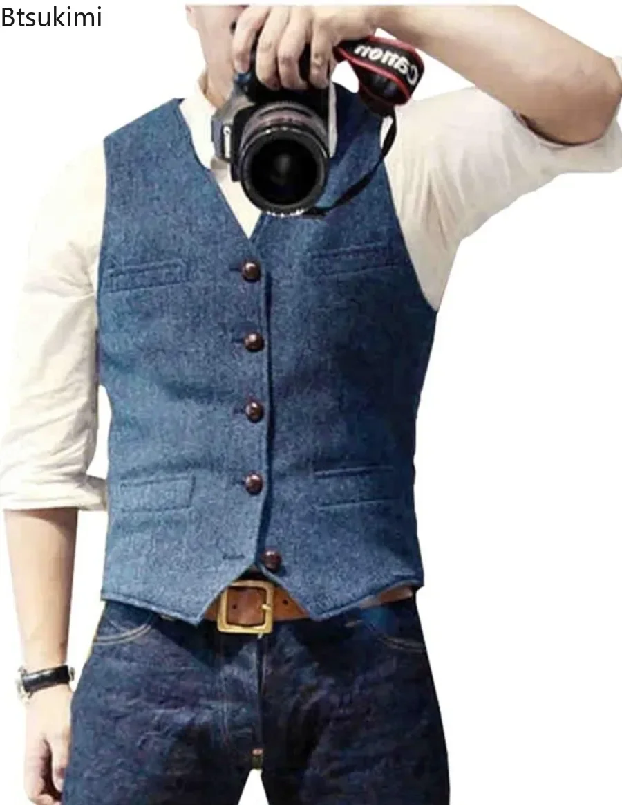 เสื้อกั๊กสูทผู้ชายสไตล์วินเทจ  - Men'S Formal Wear Waistcoat บทวิจารณ์และราคา