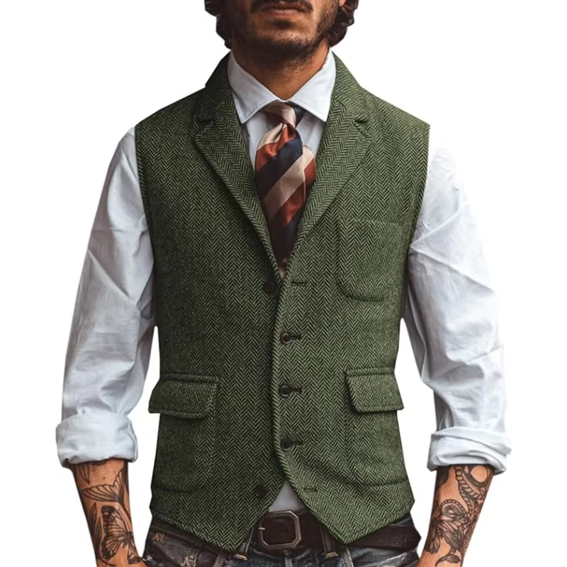 เสื้อกั๊กผู้ชายสไตล์เรโทร ทวีด - Men'S Formal Wear Waistcoat บทวิจารณ์และราคา