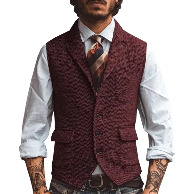เสื้อกั๊กผู้ชายสไตล์เรโทร ทวีด - Men'S Formal Wear Waistcoat บทวิจารณ์และราคา