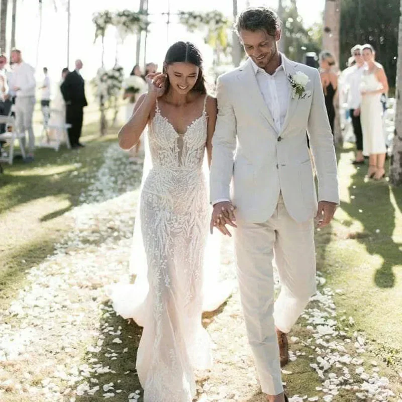 ผ้าลินินงานแต่งงาน Tuxedo สําห - Men'S Formal Wear Attire บทวิจารณ์และราคา