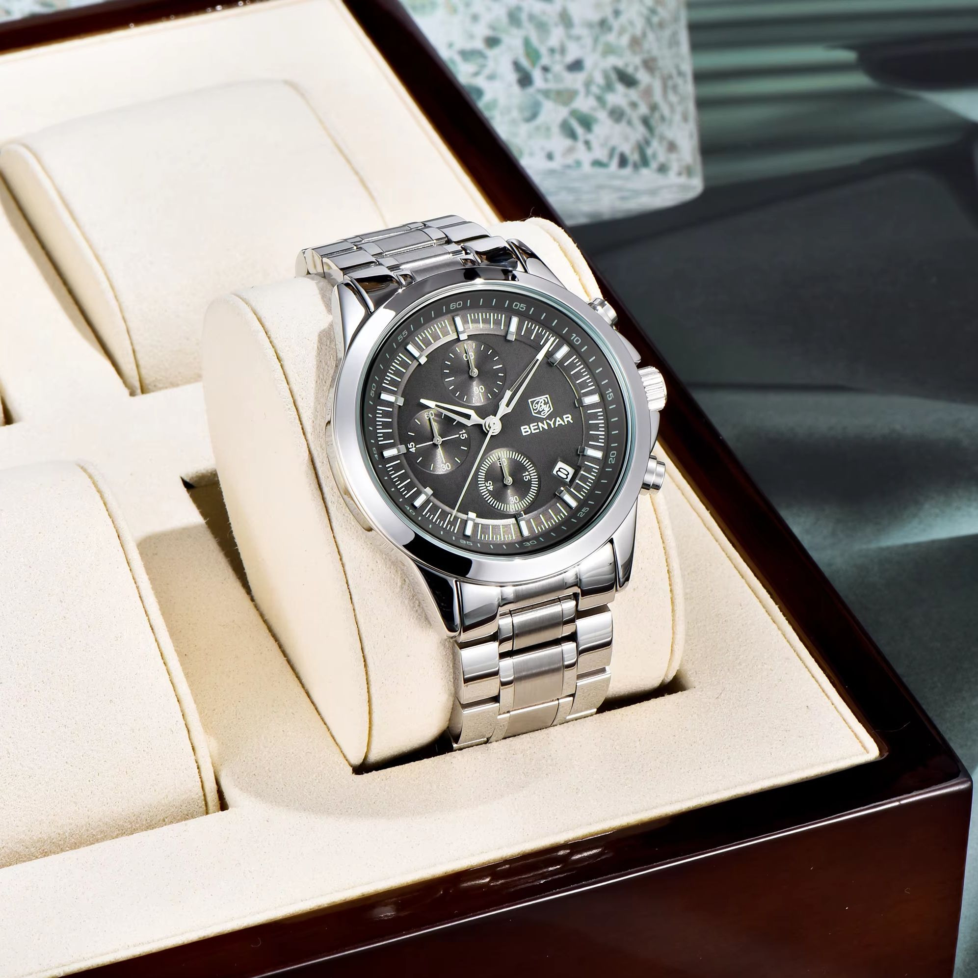 BENYAR นาฬิกาควอทซ์ผู้ชายสุดหร - Men'S Formal Wear Watches บทวิจารณ์และราคา