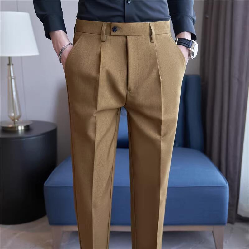 กางเกงขายาวผู้ชายคุณภาพสูง สีพ - Men Formal Wear Shop บทวิจารณ์และราคา