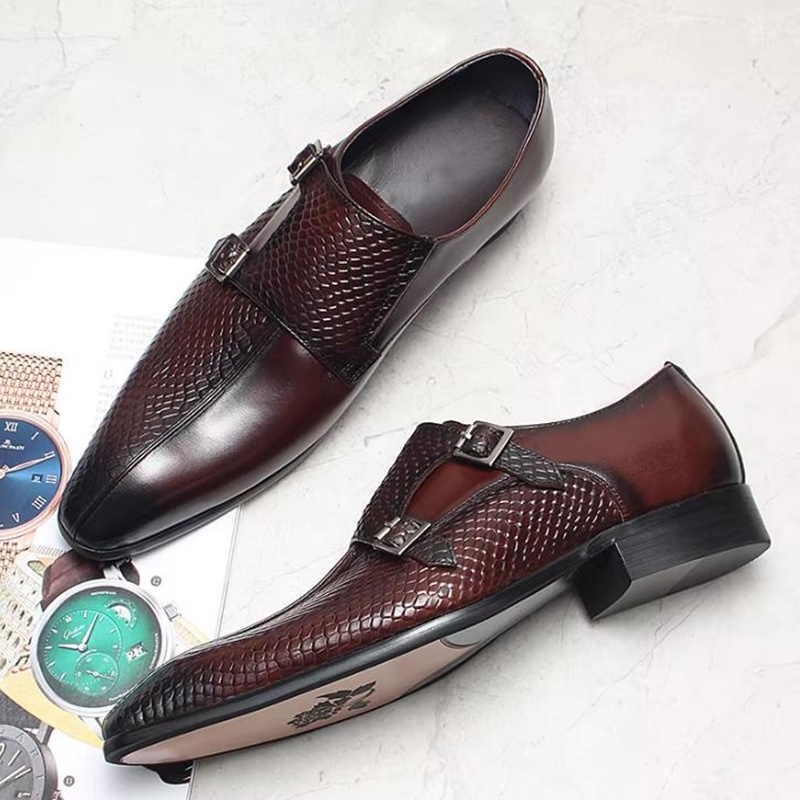 รองเท้าหนังผู้ชายแบบสวมลายเกล็ - Scale - Men Formals & Ethnic Wear บทวิจารณ์และราคา