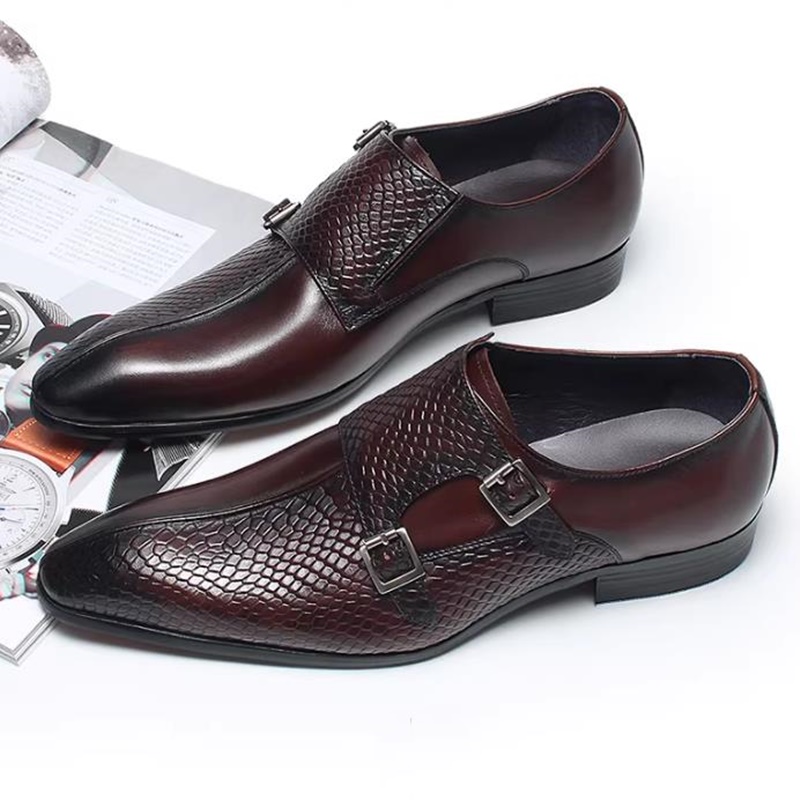 รองเท้าหนังผู้ชายแบบสวมลายเกล็ - Scale - Men Formals & Ethnic Wear บทวิจารณ์และราคา