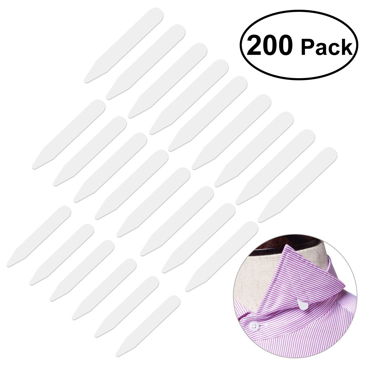 แผ่นเสริมคอเสื้อไนลอนสีขาว 200 - Collar Stay Metal บทวิจารณ์และราคา